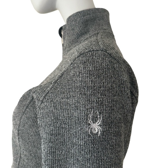 SPYDER Endur Full Zip Mid Weight Fleece Lined Sweater Jacket Winter Grey Size M - Picture 8 of 16